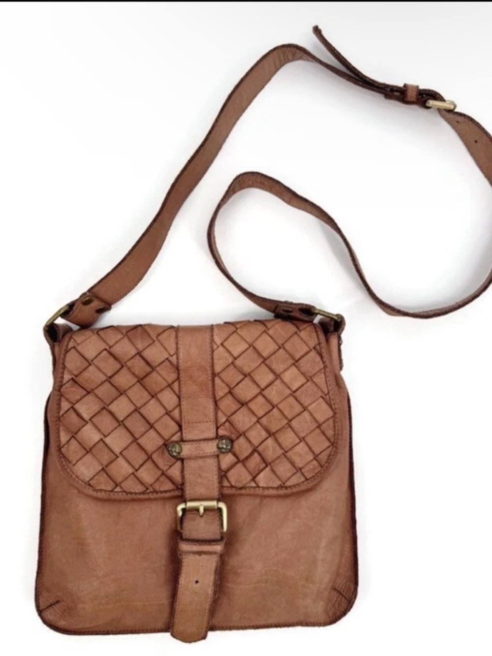 Civico93 Italian Woven Leather Crossbody Bag